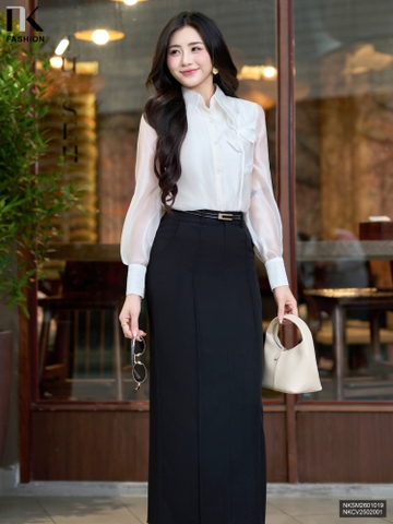 Sơ mi cổ đức tơ tằm mềm mát, dễ mặc NKSM2601019