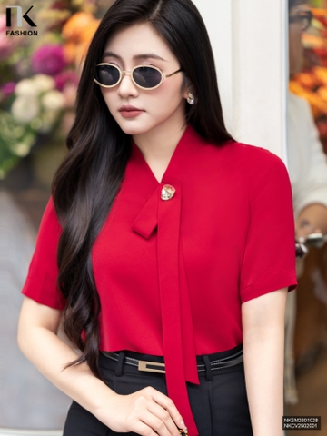Sơ mi vạt cổ xếp kiểu dáng điệu đà, xinh xắn NKSM2601028