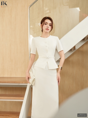 Kí giả 2 lớp cộc tay đai rời ghép set quý cô cực chảnh LUSM2507013