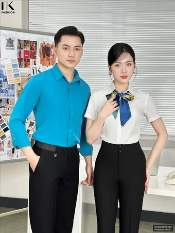 Áo Sơ Mi Cổ Đức Cộc Tay Dáng Cơ Bản nhiều màu sắc, phù hợp nhiều kiểu dáng NKSM2011007