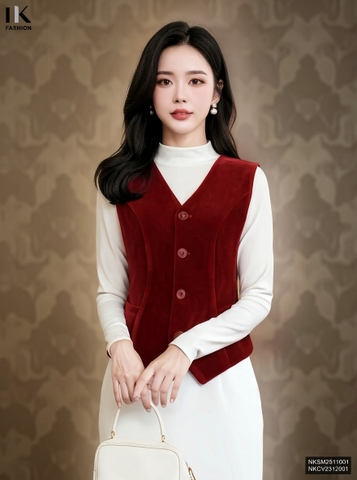 Áo Gile nhung cực sang, trẻ mà vẫn ấm áp NKSM2511001