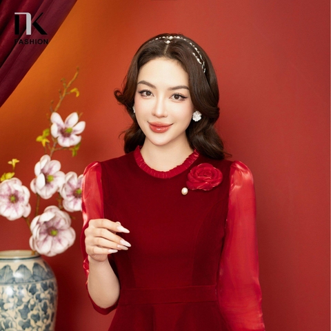 NK FASHION Hoa Mẫu Đơn Xiên Ngọc Phụ Kiện Cài Áo Đẹp Sang, Cao Cấp NKPK2312001