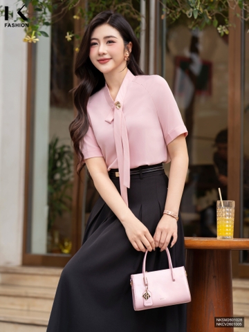 Sơ mi vạt cổ xếp kiểu dáng điệu đà, xinh xắn NKSM2601028