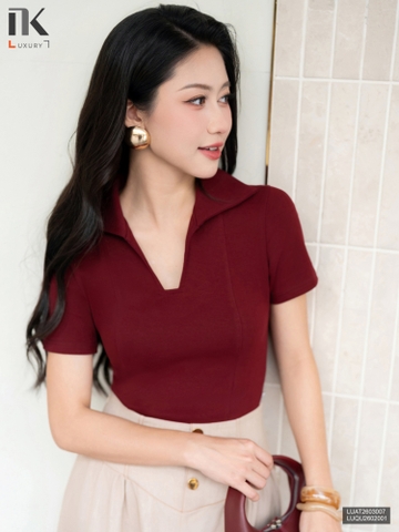 Áo thun cổ U diễu thân nhẹ nhàng, thu hút, mềm mát LUAT2603007