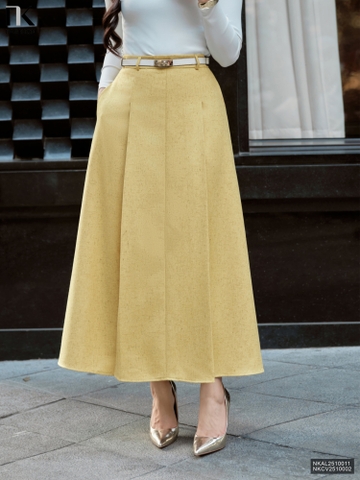 Chân váy text min dài xếp ghép set cùng màu sang mịn NKCV2510002