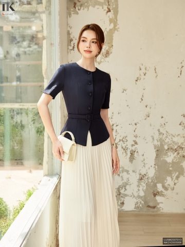 Kí giả 2 lớp cộc tay đai rời ghép set quý cô cực chảnh LUSM2507013