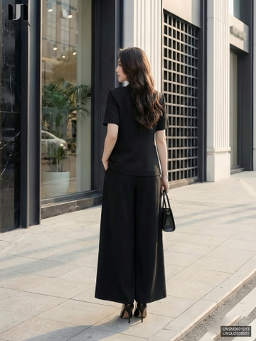 Blazer cộc tay không cổ trẻ trung, kèm khăn cổ dịu dàng UNSM2601013