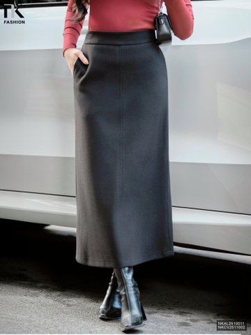 Chân váy dạ A dài kiểu cách mới, form đẹp NKCV2511002