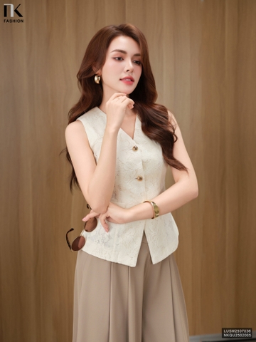 Áo gile ren kiểu cách trang nhã, hiện đại LUSM2507036