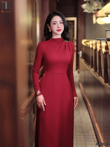 Áo dài thiên cách tân cổ điển vừa sang mà vẫn giữ vẻ truyền thống LUDV2512007 ( Ko kèm quần + có kèm phụ kiện )