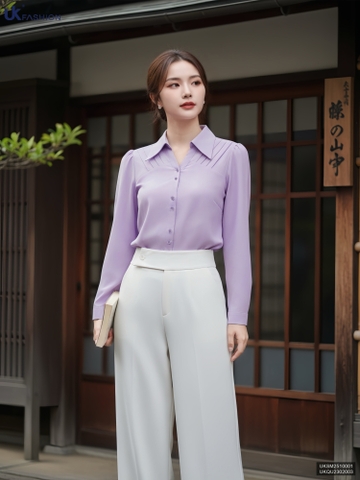 Sơ mi mí dọc vai cơ bản, lịch sự UKSM2510001