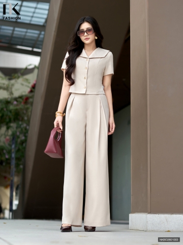 Set áo cơ bản to + quần ống rộng trẻ trung, lịch sự NKBD2601003