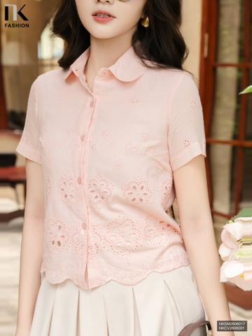 Sơ mi thô hoa cổ sen NKSM2606017 ( Áo rời không bao gồm QU/CV/PK )