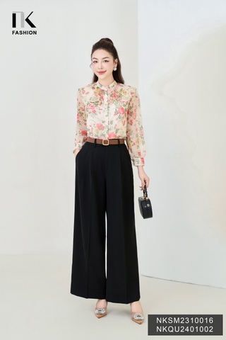 Quần ống rộng 2 LY HOTTREN NK fashion Cao Cấp, Thanh Lịch NKQU2401002