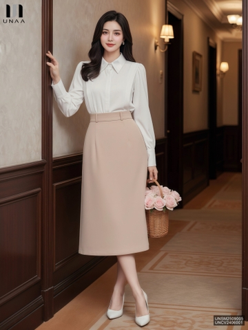 Sơ mi lụa mí vạt thân Unaa xinh xắn, dịu dàng, thanh lịch UNSM2509005