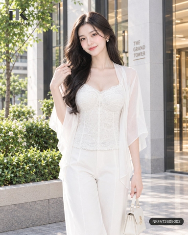 Áo bra 2 dây ren hoa NKFAT2609002 ( Áo rời - Mặc trong áo khoác )