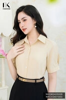 Áo Sơ Mi Kẻ Xếp Ly Vai NK Fashion Công Sở Nữ Cách Điệu Thanh Lịch Vải Mềm Mịn NKSM2405008