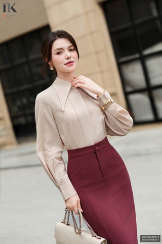 Sơ mi cổ đức Fashion kiêu dáng mới lạ, sang, trẻ LUSM2506012 ( Ko kèm QU/CV/PK)
