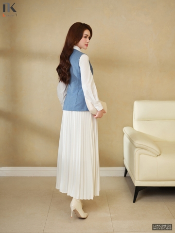 Áo ghile cổ neo 4 cúc sang chảnh LUAK2508002