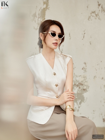 Gile peplum 2 nắp túi dáng vai chờm tôn eo, trẻ trung LUSM2507005