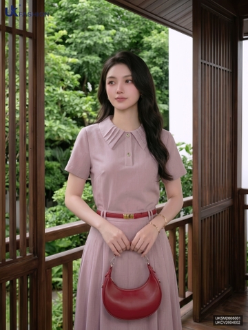 Sơ mi mí lá cổ croptop UKSM2606001 ( Áo rời ko kèm CV/QU/PK)