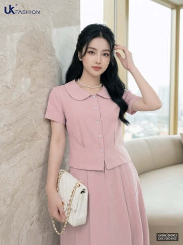 Sơ mi cổ sen súp Linen UKSM2606003 ( Áo rời ko kèm CV/QU/PK)