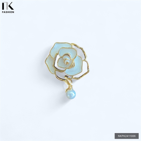 Táp cài hoa hồng khuyết mạ vàng sang đẹp NKPK2411006