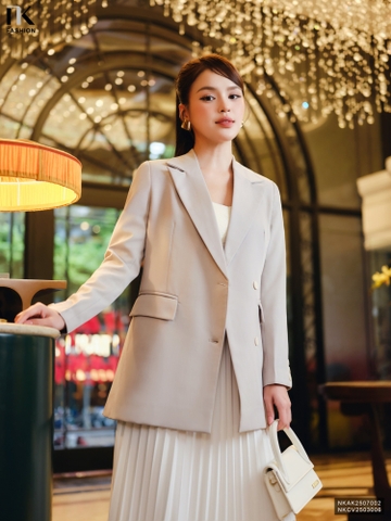 Vest Brazer dáng rộng 4 cúc siêu sang NKAK2507002