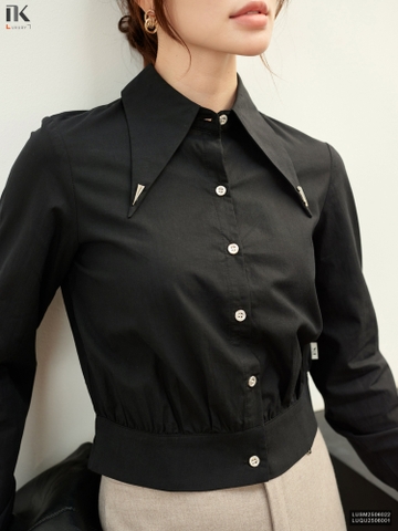 Sơ mi cổ đức bo gấu kiểu dáng mới trẻ trung sang xịn LUSM2506022