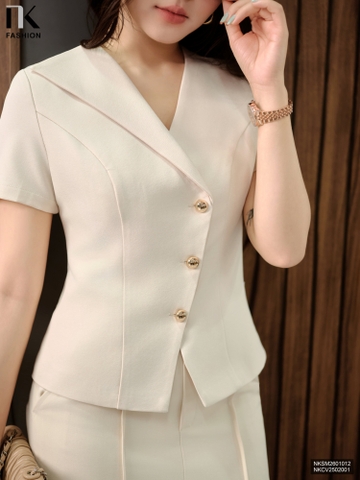 Ki giả cổ ve đơn 2 lớp dịu dàng NKSM2601012