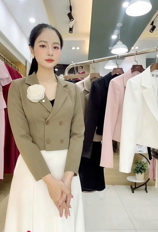 Vest 2 lớp 4 cúc croptop thanh lịch, gọn gàng NKAK2509005