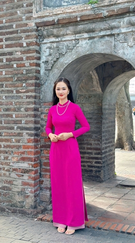 Áo dài lụa truyền thống, thanh lịch, duyên dáng, nhiều màu sắc NKDV2410005 - quần rời NKQU2312001