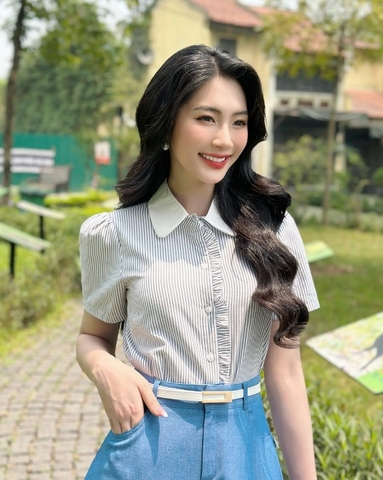 Áo Sơ Mi Nữ NK Fashion Công Sở Thiết Kế Cổ Điệu, Thời Trang, Chất Vải Nhập Hàn Cao Cấp NKFSM2403021  Trẻ Trung, Tôn Dáng