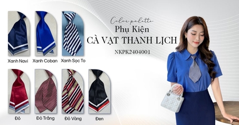 NK Fashion Cà Vạt Kẻ Phụ Kiện Phối Cùng Sơ Mi Cho Nàng Công Sở NKPK2404001
