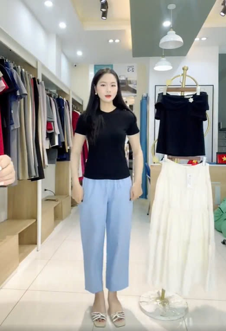 Quần baggy chun LINEN trẻ trung, dễ mặc NKQU2503001