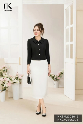 Áo Kí Giả Cổ Sen Thanh Lịch NKSM2308015