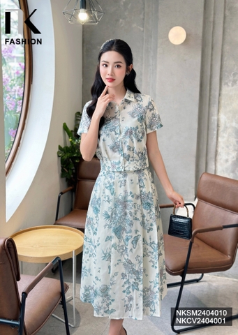 NK Fashion Áo Sơ Mi Thơ Hoa Dior Sang Chảnh, Nữ tính NKSM2404010 ( Không kèm chân váy)