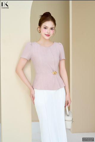 Sơ mi xếp kiểu điệu đà NKSM2503008