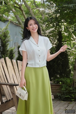 Sơ mi lụa ve liền kiểu dáng mới, trẻ dễ mặc