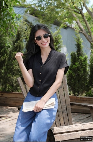Sơ mi lụa ve liền kiểu dáng mới, trẻ dễ mặc