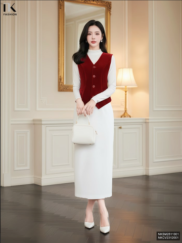 Áo Gile nhung cực sang, trẻ mà vẫn ấm áp NKSM2511001