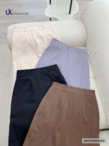 Chân Váy Chữ A UK FASHION Thiết Kế Basic Thanh Lịch Chất Vải Nhập Hàn Cao Cấp Không Nhăn UKCV2304002