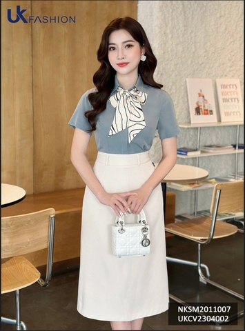 Chân Váy Chữ A UK FASHION Thiết Kế Basic Thanh Lịch Chất Vải Nhập Hàn Cao Cấp Không Nhăn UKCV2304002