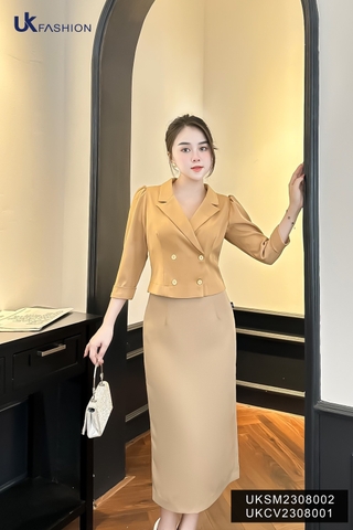 Áo Sơ Mi Giao Cúc Tay Lỡ UK Fashion Thanh Lịch, Nữ Tính UKSM2308002