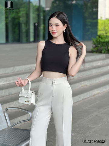 Quần Ống Rộng Nữ Cạp Cao Thết Kê Ống Suông Unaa Fashion Che Khuyết Điểm Cực Tốt, Dễ Dàng Mix & Match Đồ UNQU2304006