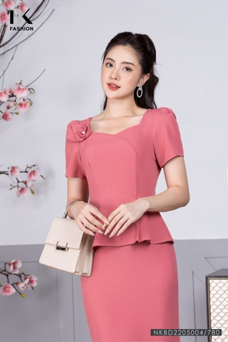 Đầm công sở peplum Toson màu be bò eo đính hoa chất liệu cao cấp thiết  kế sang chảnh tôn dáng  Lazadavn