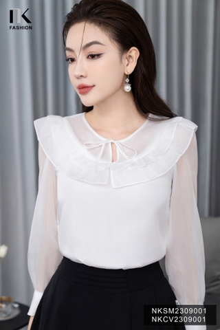 Áo Sơ Mi Dài Tay Tơ Bèo Kép NKSM2309001