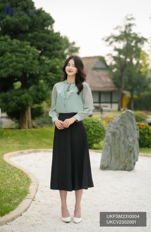 Chân Váy Xòe UK FASHION Kiểu Dáng Trẻ Trung Thanh Lịch Chất Vải Nhập Hàn Cao Cấp Không Nhăn Xù UKCV2302001