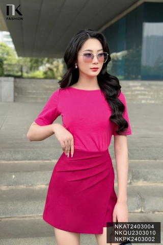 NK Fashion Áo Thun Tay Lỡ Cổ Thuyền Trẻ Trung, Thoải Mái NKAT2403004