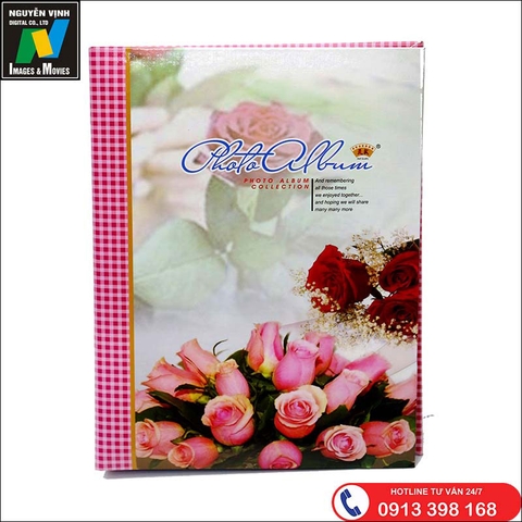 Album cài ảnh 15x21 hoa hồng phấn
